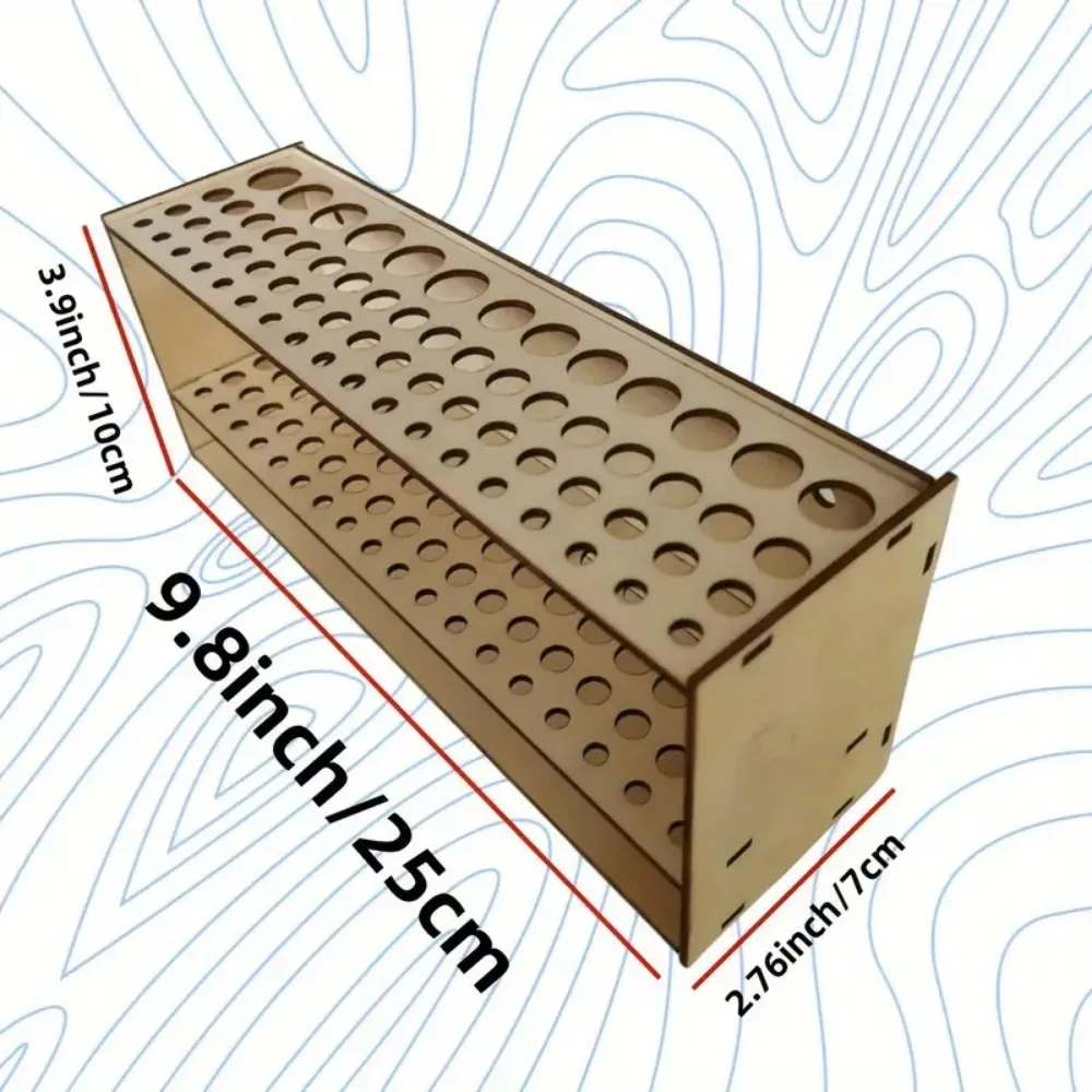 Drewniany organizer na pędzle i długopisy – 67 otworów