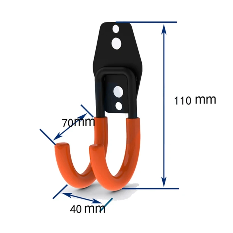 Metalowy hak ścienny do garażu i narzędzi