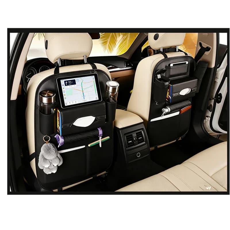 Organizer na tył fotela z zamykanym schowkiem