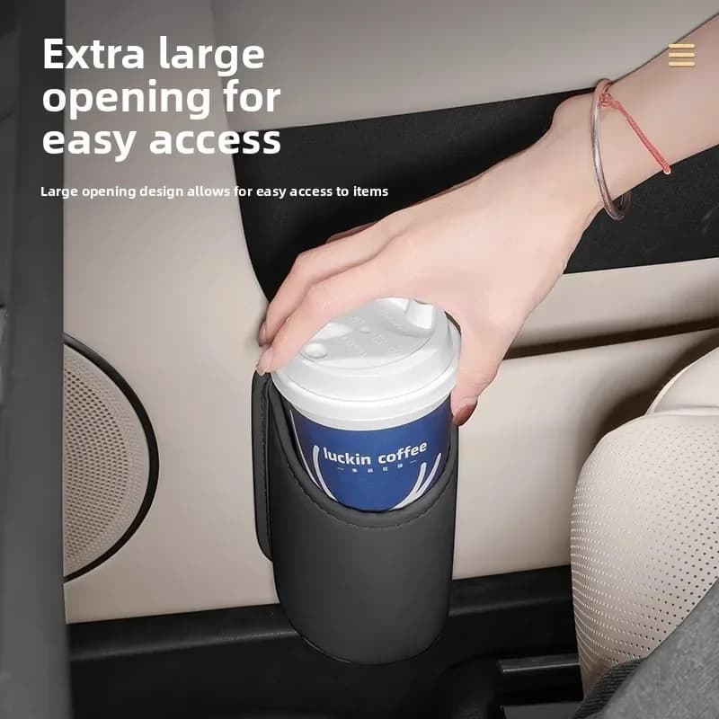 Samochodowy organizer boczny z uchwytem na kubek