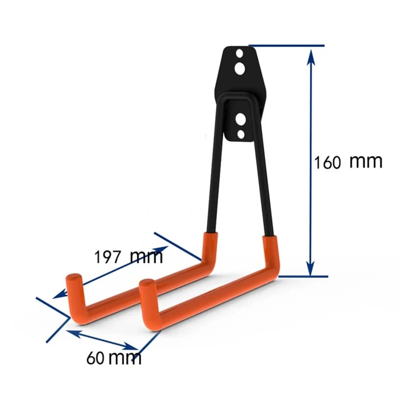 Metalowy hak ścienny do garażu i narzędzi
