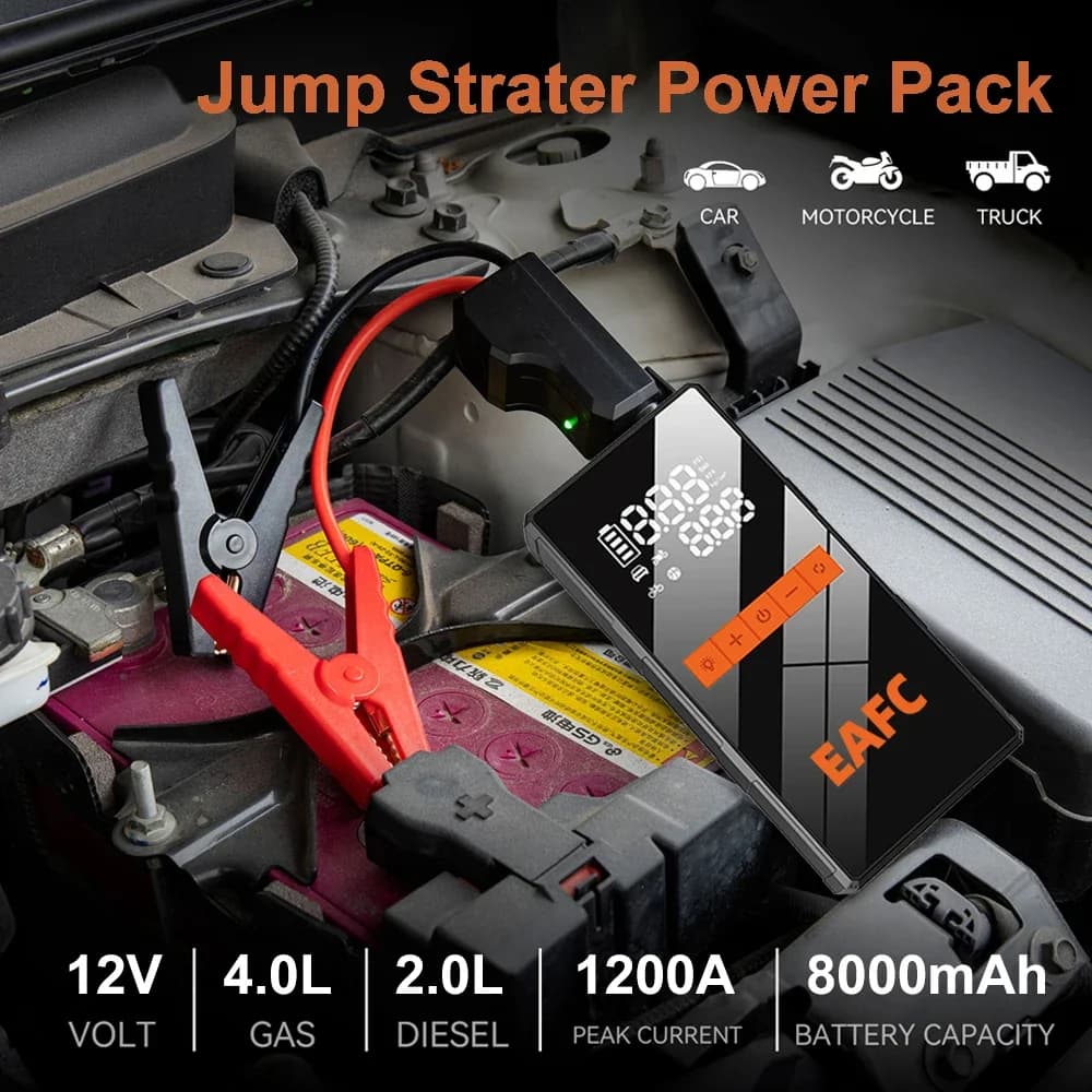 Jump starter 1200 A z kompresorem 150 PSI